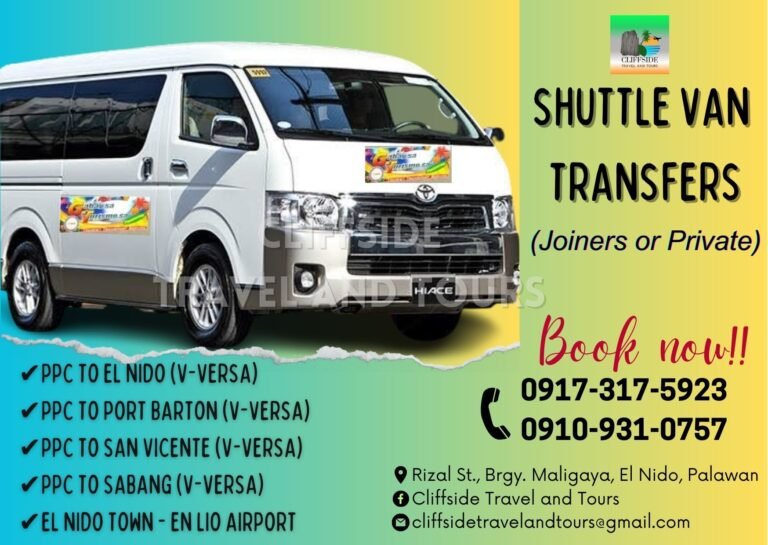 Joiner Van El Nido to Puerto Princesa City (vice versa)